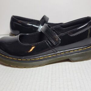 Dr. Martens Black Dress Shoes with Classic Yellow Stitching